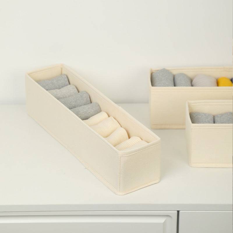 Minimalist Linen Sock Organizer, Drawer Storage Bin for Organized Living