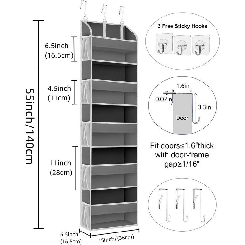 Multi-Functional Hanging Storage Bag, Multi-Layer Organizer with Hooks, Closet & Bathroom Organizing Essential