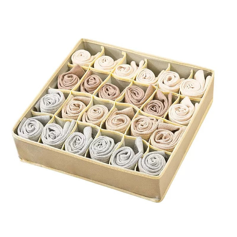 Cationic Fabric Storage Set of 3 - Foldable Organizers for Underwear, Socks & Clothes | Home Closet Organizing Boxes