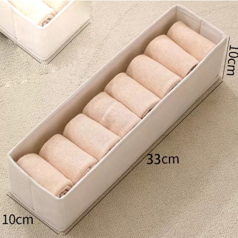 Minimalist Linen Sock Organizer, Drawer Storage Bin for Organized Living