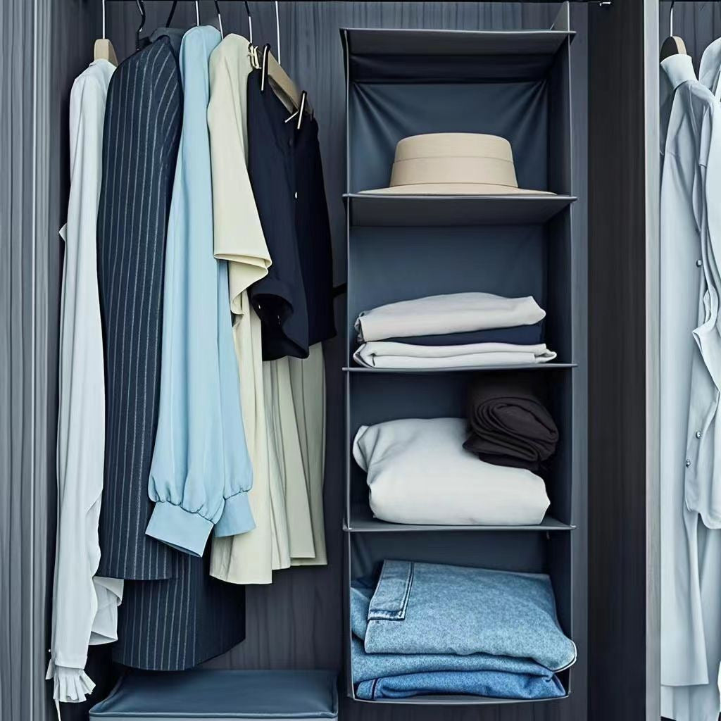 Multi-Functional Hanging Storage Bag, Multi-Layer Organizer with Hooks, Closet & Bathroom Organizing Essential