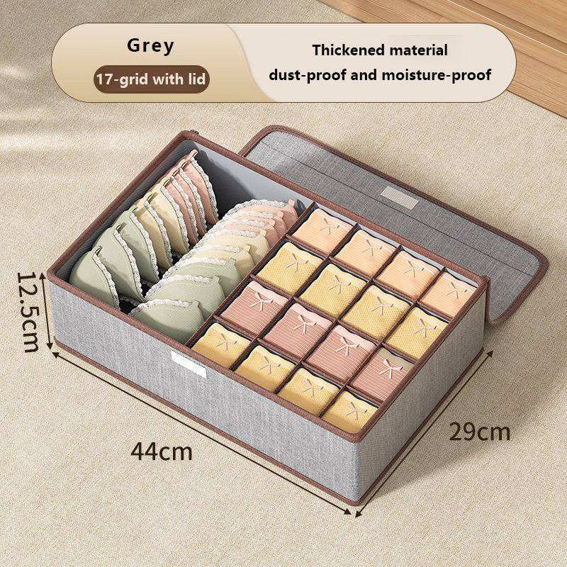 3-in-1 Lingerie Organizer - Divided Storage Box for Bras, Underwear & Socks | Closet Drawer Organizer for Intimate Apparel