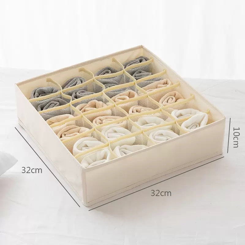 Cationic Fabric Storage Set of 3 - Foldable Organizers for Underwear, Socks & Clothes | Home Closet Organizing Boxes