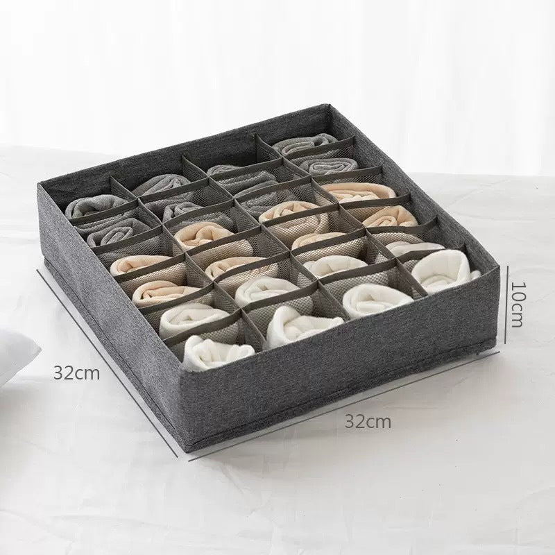 Cationic Fabric Storage Set of 3 - Foldable Organizers for Underwear, Socks & Clothes | Home Closet Organizing Boxes