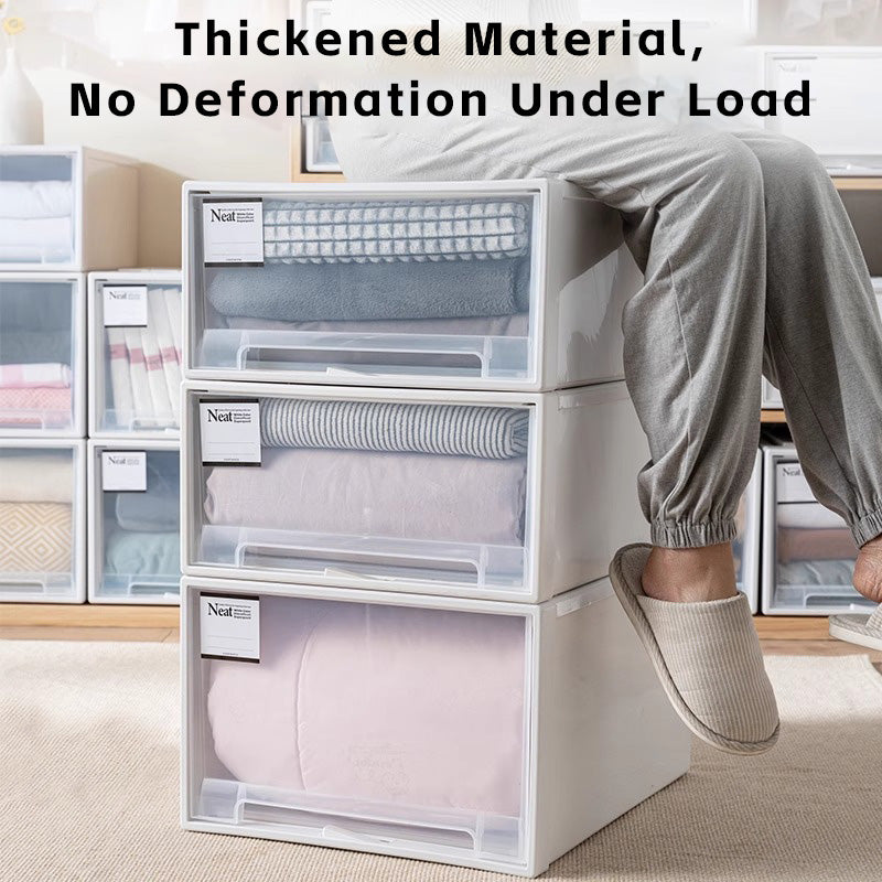 Drawer-Style Closet Storage Bins for Clothes | Home Wardrobe Plastic Organizer Box