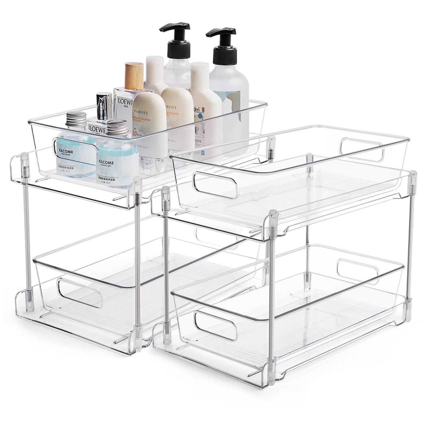 Stackable Transparent Drawer - Type Storage Rack for Kitchen & Bathroom
