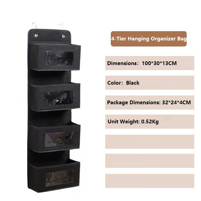 Multi-Functional Hanging Storage Bag, Multi-Layer Organizer with Hooks, Closet & Bathroom Organizing Essential