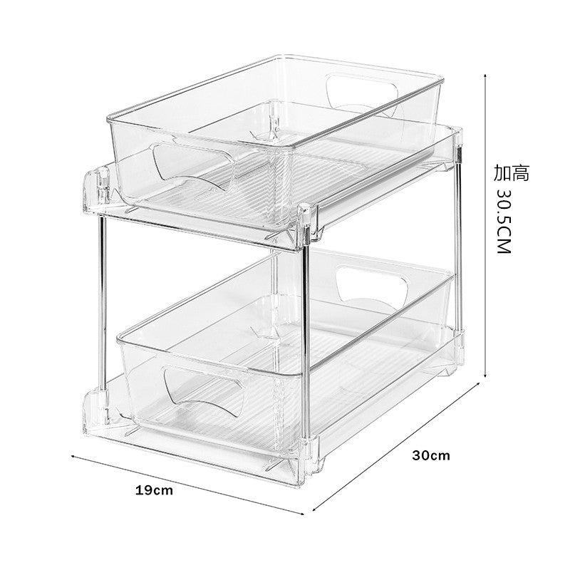 Stackable Transparent Drawer - Type Storage Rack for Kitchen & Bathroom