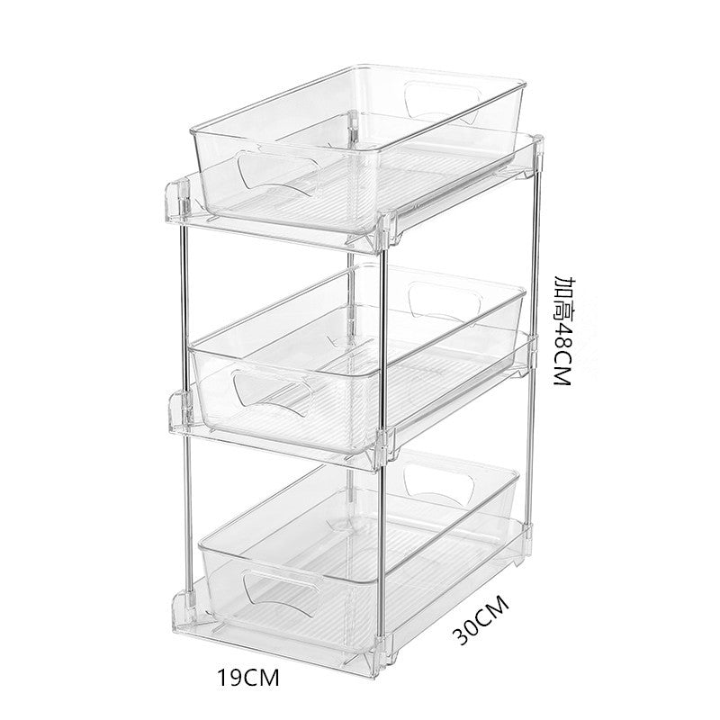 Stackable Transparent Drawer - Type Storage Rack for Kitchen & Bathroom