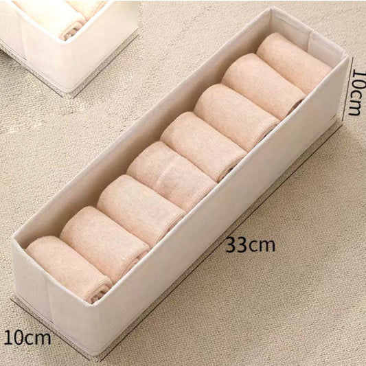 Minimalist Linen Sock Organizer, Drawer Storage Bin for Organized Living