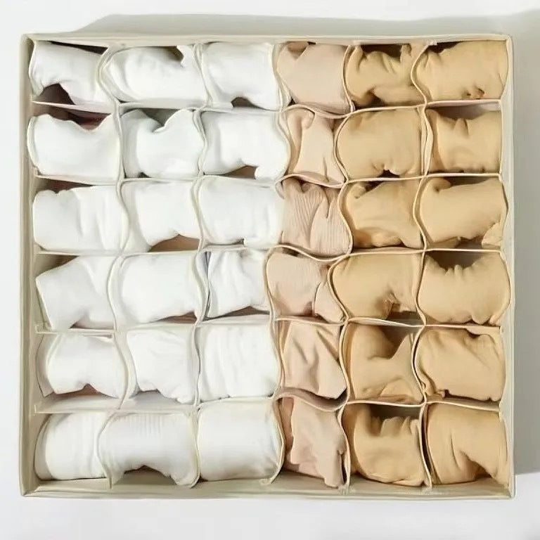 Cationic Fabric Storage Set of 3 - Foldable Organizers for Underwear, Socks & Clothes | Home Closet Organizing Boxes