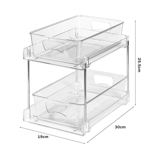 Stackable Transparent Drawer - Type Storage Rack for Kitchen & Bathroom