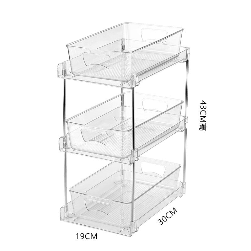 Stackable Transparent Drawer - Type Storage Rack for Kitchen & Bathroom